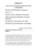 ARQUITECTURA SUSTENTABLE; CONCIENCIA AMBIENTAL