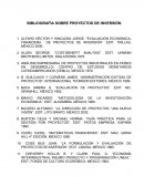 BIBLIOGRAFÍA SOBRE PROYECTOS DE INVERSIÓN