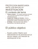 PROTECCION INADECUADA ANTE LOS RAYOS UV INVESTIGACION