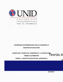 EL APRENDIZAJE COMO PARTE DEL INDIVIDUO. Página 1