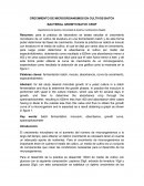 CRECIMIENTO DE MICROORGANISMOS EN CULTIVOS BATCH
