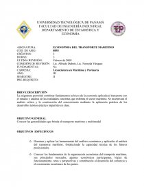 ECONOMÍA DEL TRANSPORTE MARÍTIMO. Página 1