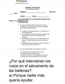 CONTROL DE LECTURA “Las ballenas cautivas”