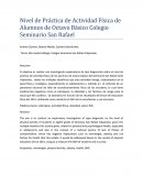 Nivel de Práctica de Actividad Física de Alumnos de Octavo Básico Colegio Seminario San Rafael
