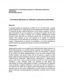 Laboratorio N° 9. Crecimiento bacteriano en diferentes condiciones ambientales.