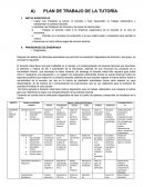 PLAN DE TRABAJO, TUTORIA
