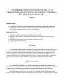 TEMA- ESTUDIO BIBLIOMÉTRICO DE LOS MODELOS DE MEDICIÓN DE CONCEPTO DEL DE CALIDAD PERCIBIDA DEL SERVICIO EN INTERNET