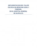 Taller escuela en un hosputal.