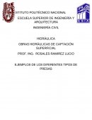 EJEMPLOS DE LOS DIFERENTES TIPOS DE PRESAS