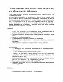 Cómo enseñar a los niños sobre el ejercicio y la alimentación saludable.. Página 1