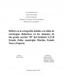 Problematica y deficiencia en la ortografia