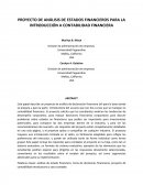 ROYECTO DE ANÁLISIS DE ESTADOS FINANCIEROS PARA LA INTRODUCCIÓN A CONTABILIDAD FINANCIERA.