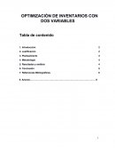 Optimización de inventarios con dos variables