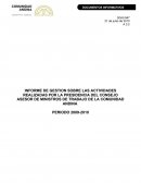INFORME DE GESTION SOBRE LAS ACTIVIDADES.