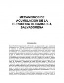MECANISMOS DE ACUMULACION DE LA BURGUESIA OLIGARQUICA SALVADOREÑA