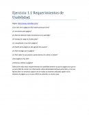 Ejercicio 1.1 Requerimientos de Usabilidad.