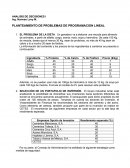 PLANTEAMIENTO DE PROBLEMAS DE PROGRAMACION LINEAL