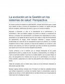 La evolución en la Gestión en los sistemas de salud