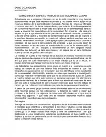 MATRIZ O DOFA SOBRE EL TRABAJO DE LAS BASURAS EN MAICAO. Página 1