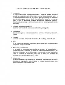 ESTRATÉGIAS DELIBERADAS Y EMERGENTES. Página 1