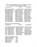 EJERCICIOS DE FORMULACIÓN Y NOMENCLATURA. Nombra los siguientes óxidos metálicos
