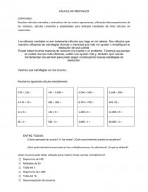 CÁLCULOS MENTALES.. Página 1