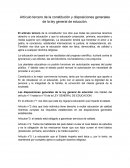 Artículo tercero de la constitución y disposiciones generales de la ley general de educción.
