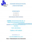 CURSO: INVESTIGACION DE LA PRACTICA DOCENTE PROPIA.