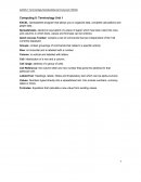 Computing II: Terminology Unit 1