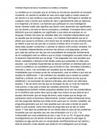 Reporte de lectura: El problema, las variables y la hipótesis. Página 1