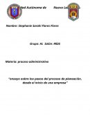 Ensayo sobre los pasos del proceso de planeación, desde el inicio de una empresa”