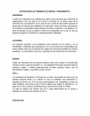 DEFINICION DE TERMINOS DE RIESGO Y RENDIMIENTO.