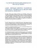 La Ciencia del Derecho debe extraerse de lo íntimo de la Filosofía