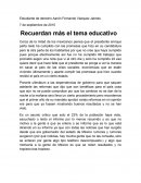 Recuerdan más el tema educativo