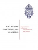 MÉTODOS CUANTITATIVOS PARA LOS NEGOCIOS.
