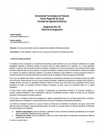En el resumen se deben colocar los aspectos más relevantes del trabajo presentado. Página 1