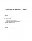TITULO DEL ENSAYO: ÉTICA Y NORMATIVIDAD EN LA EDUCACION