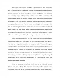 1984 Book Analysis. Página 1