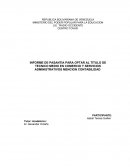 INFORME DE PASANTIA PARA OPTAR AL TITULO DE