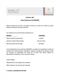 Junta Directiva de ALMADAWE. Página 1
