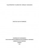 TALLER PRINCIPIOS Y VALORES ETICO - MORALES Y AXIOLOGICOS