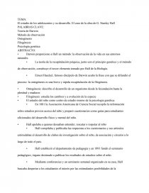 El estudio de los adolescentes y su desarrollo. El caso de la obra de G. Stanley Hall.. Página 1
