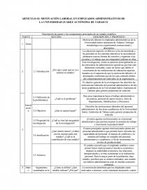 MOTIVACIÓN LABORAL EN EMPLEADOS ADMINISTRATIVOS DE LA UNIVERSIDAD JUÁREZ AUTÓNOMA DE TABASCO. Página 1