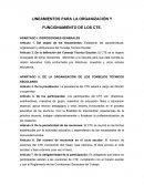 LINEAMIENTOS PARA LA ORGANIZACIÓN Y FUNCIONAMIENTO DE LOS CTE.