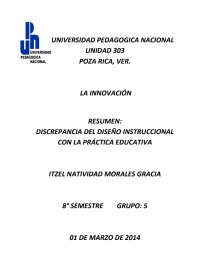 DISCREPANCIA DEL DISEÑO INSTRUCCIONAL CON LA PRÁCTICA EDUCATIVA.. Página 1