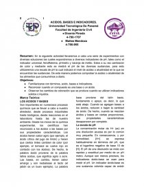 Acidos, bases e indicadores. Página 1
