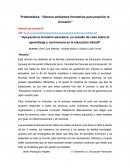 Problemática: “Generar ambientes formativos para propiciar la inclusión”