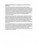 Gestión de talento humano en un ambiente en un ambiente dinámico y competitivo