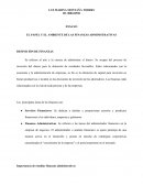 EL PAPEL Y EL AMBIENTE DE LAS FINANZAS ADMINISTRATIVAS DEFINICIÓN DE FINANZAS