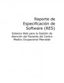 Software (RES) Sistema Web para la Gestión de Atención del Paciente del Centro Medico Ocupacional Mercelab